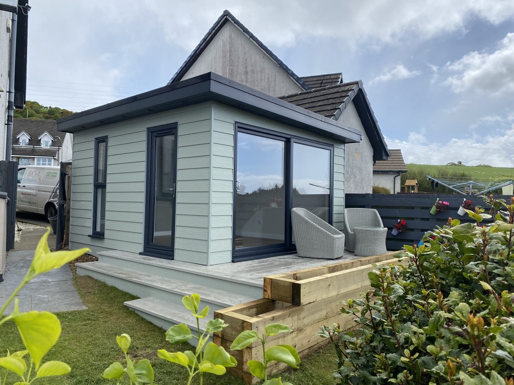 cladding installed onto garden room